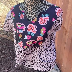Floral animal print summer top